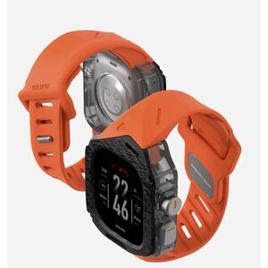 Aulumu AuA01 Case w/Band for Apple Watch Ultra 1/2/3 Carbon Fiber Cover FKM Band